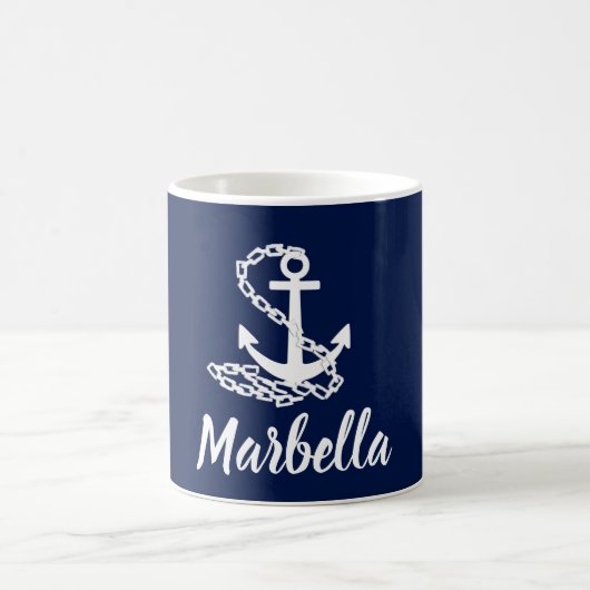 Marbella - Maritieme stijl blauw en witte Mok (Center)