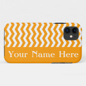 Marbella Oranje Wave Chevron met naam Case-Mate iPhone Case (Achterkant (horizontaal))