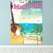 Marbella Spaanse vintage vakantieposter Canvas Afdruk (Insitu (Houten vloer))