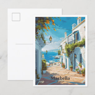 Marbella Spanje Kunst Vintage Reizen Briefkaart