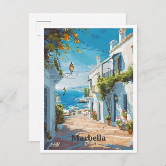 Marbella Spanje Kunst Vintage Reizen Briefkaart (Voorkant / Achterkant)