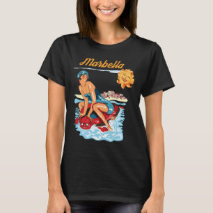 Marbella Spanje Kust Retro Reis T-Shirt