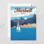 Marbella Spanje Reisposter Briefkaart (Voorkant / Achterkant)