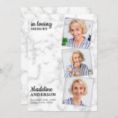 Marble 3 Foto Order of Service Memorial Funeral Programma (Voorkant / Achterkant)