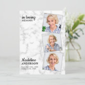 Marble 3 Foto Order of Service Memorial Funeral Programma (Staand voorkant)