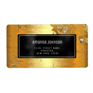 Marble Abstract Black Metal Gold RSVP Abstract VIP Etiket