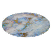 MARBLE ABSTRACT BLUE SKY METALLIC CUTPLARD SNIJPLANK (Hoek)