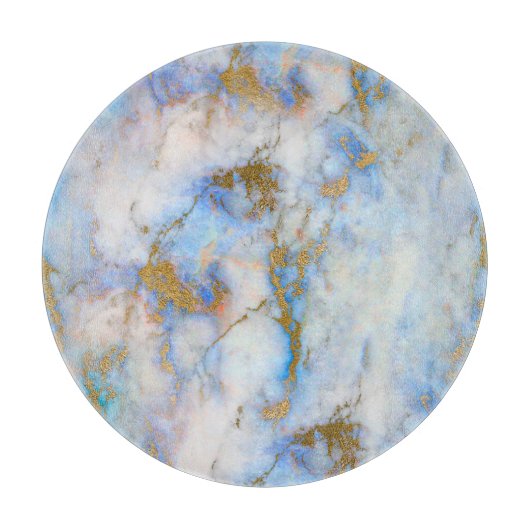 MARBLE ABSTRACT BLUE SKY METALLIC CUTPLARD SNIJPLANK (Voorkant)