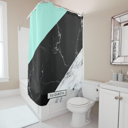 Marble Abstract Pattern Douchegordijn (In situ)