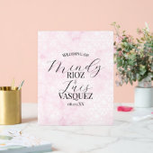 Marble Abstract Pink Wedding Script Black  (Mariage)