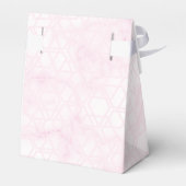 Marble Abstract Pink Wedding Script Black  Bedankdoosjes (Achterkant)