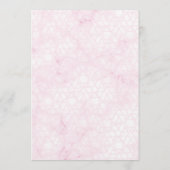 Marble Abstract Pink Wedding Script Black  Kaart (Achterkant)