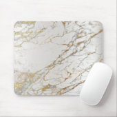 Marble Abstract Silver Gold Grey White Uniek Muismat (Met muis)