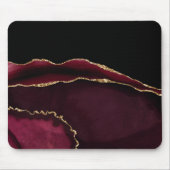 Marble Agate Chic Black Paars Gold Glitter Muismat (Voorkant)