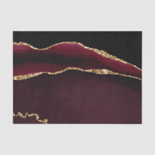 Marble Agate Chic Black Paars Gold Glitter Tissuepapier