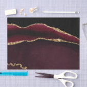 Marble Agate Chic Black Paars Gold Glitter Tissuepapier (Craft)