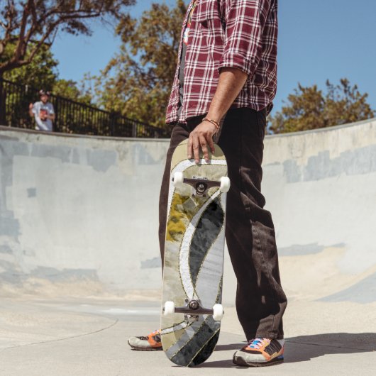 Marble Agate Gold Glam 7 Skateboard (Buiten 2)