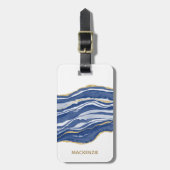 Marble Agate Gold Glitter Bagagelabel (Voorkant verticaal)