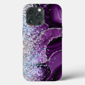 Marble Agate Liquid Ink Paars Glitter Case-Mate iPhone Case (Achterkant)