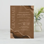 Marble Agate Photo Graduation Party Kaart (Staand voorkant)