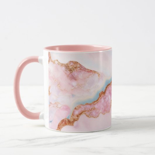 Marble Agate tendance Blue Rose Collection or Mug (Gauche)