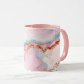 Marble Agate tendance Blue Rose Collection or Mug (Devant droit)