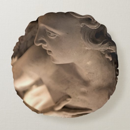Marble Angel Sculpture Art Print Rond Kussen (Voorkant)