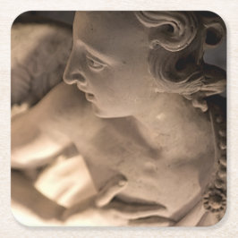 Marble Angel Sculpture Art Print Vierkante Kartonnen Onderzetter