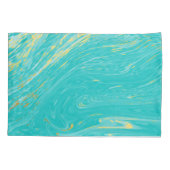 Marble Beauful Gold Elegant Blue-design Kussensloop (Achterkant)