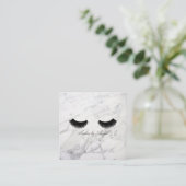 Marble Black Eyelash Luxury Beauty Visitekaartje (Staand voorkant)