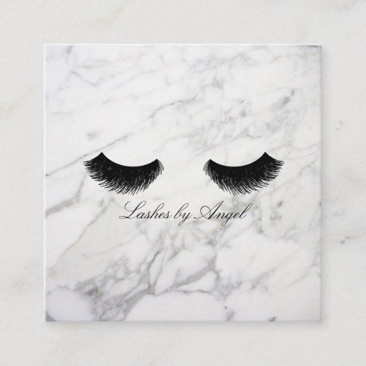 Marble Black Eyelash Luxury Beauty Visitekaartje (Voorkant)