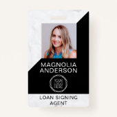 Marble Black Logo Foto mobiel Badge (Voorkant)