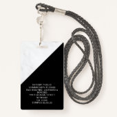 Marble Black Logo Foto mobiel Badge (Achterkant met draagriem)