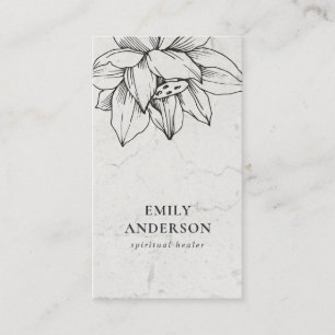 MARBLE BLACK LOTUS SIMPLE REIKI SPIRITUEEL HEALER VISITEKAARTJE