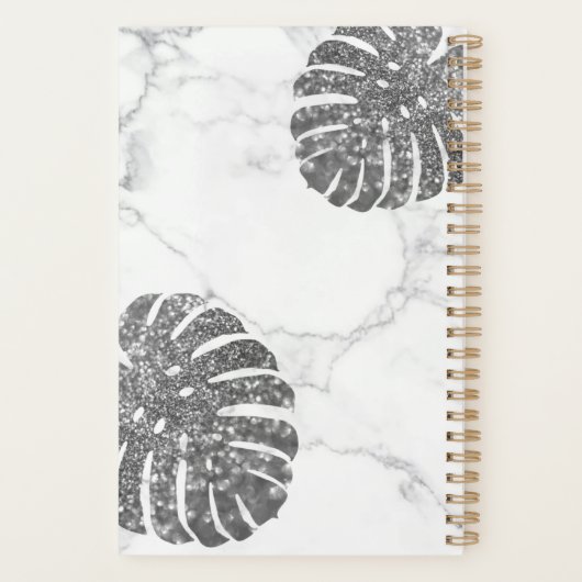Marble Black Silver Sparking Salon Planner (Achterkant)