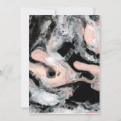 Marble Black White Blush Weddenschap Kaart (Achterkant)