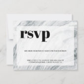 Marble Black White Digital Message RSVP Aankondiging (Voorkant)