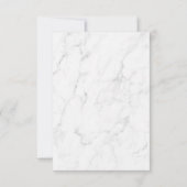 Marble Black & White Elegant Wedding RSVP Response (Achterkant)