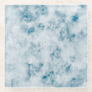 Marble Blue Texture Background Glazen Onderzetter
