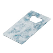 Marble Blue Texture Background Kredietkaart Flessenopener (Achterkant Gekanteld)