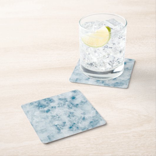 Marble Blue Texture Background Vierkante Kartonnen Onderzetter (Insitu)