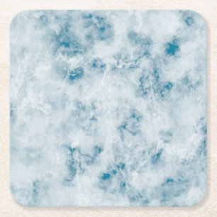 Marble Blue Texture Background Vierkante Kartonnen Onderzetter
