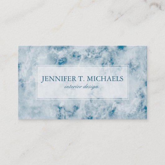 Marble Blue Texture Background Visitekaartje (Voorkant)
