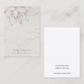 MARBLE BLUSH PINK LOTUS SIMPLE KETTING DISPLAY VISITEKAARTJE (Voorkant / Achterkant)