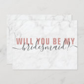 Marble Blush Script Bridesmaid proposal Kaart (Voorkant / Achterkant)