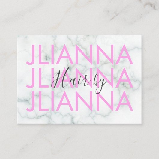 Marble Bold Text Makeup Salon Nails Eyelashes Visitekaartje (Voorkant)