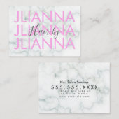 Marble Bold Text Makeup Salon Nails Eyelashes Visitekaartje (Voorkant / Achterkant)