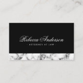 Marble border calligraphy script elegant black visitekaartje (Voorkant)