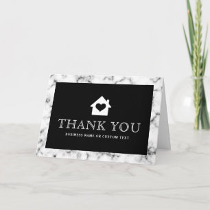 Marble border makelaarsonroerend goed bedankt kaart