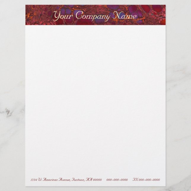 Marble Business Letterhead Briefhoofd Ontwerp (Voorkant)